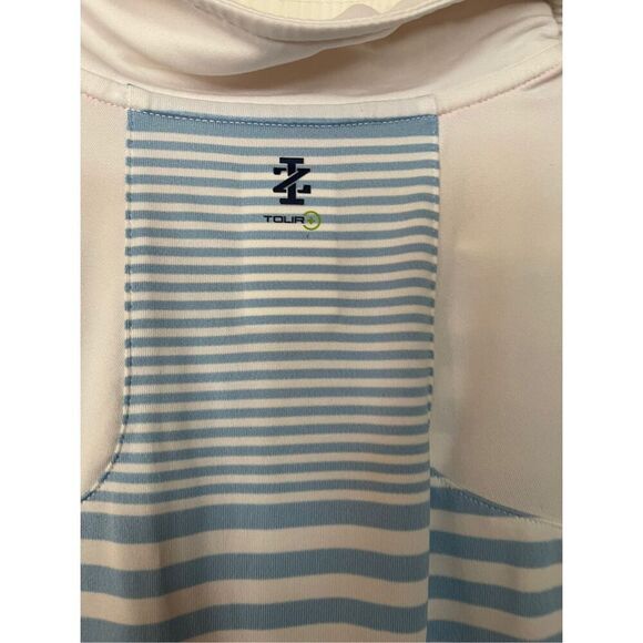 Izod Tour Golf Mens Multicolor Striped Short Sleeved Polo Shirt XL - Picture 6 of 9